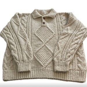 Plus Size Wool Fisherman’s Sweater - Size 2X